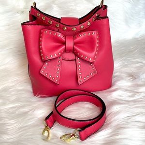 Betsy Johnson Pink Medium Handbag Gold Studs NWOT